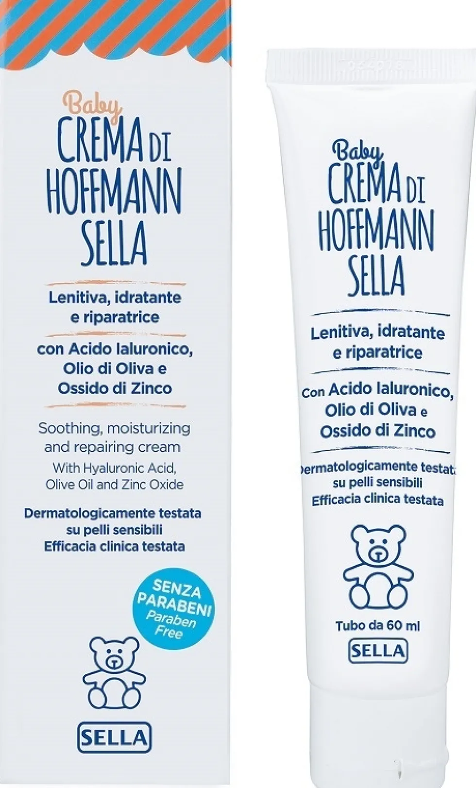 Sella Baby Crema di Hoffmann - Crema Hoffmann idratante per pelli sensibili e arrossate, 60 ml