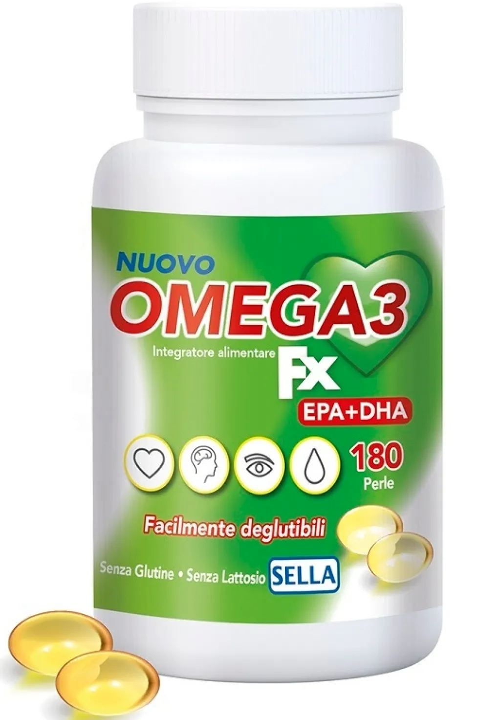 Sella Omega 3 Fx - Integratore Sella omega 3 per la funzione cardiaca e i trigliceridi, 180 perle