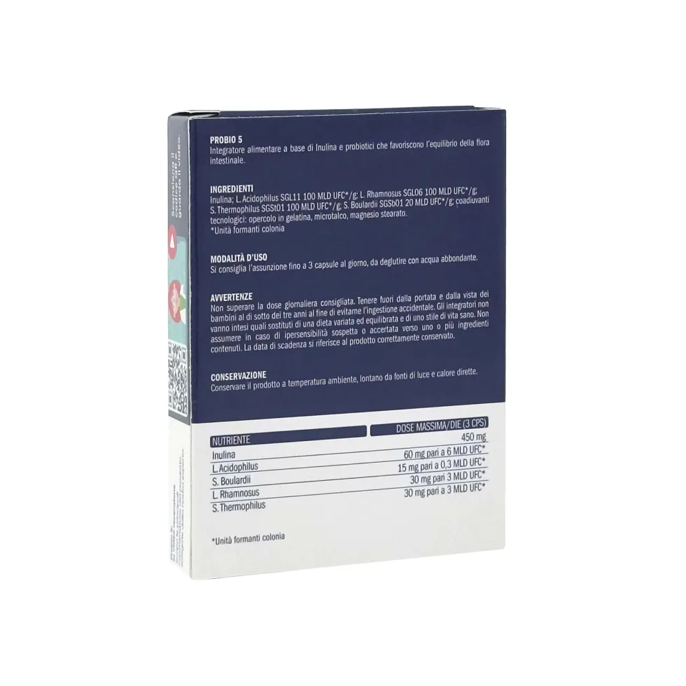 Semprefarmacia Essentials Probio 5 Integratore con Probiotici per la Flora Intestinale, 30 Capsule