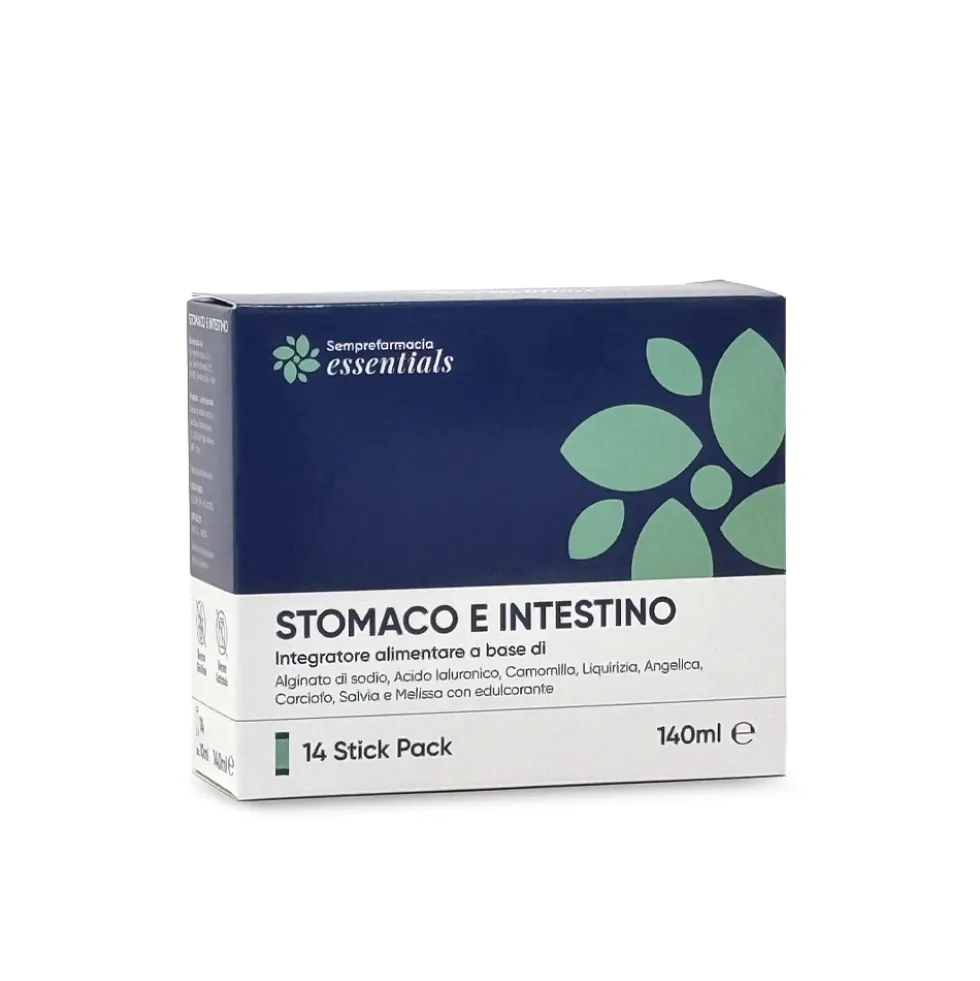 Semprefarmacia Essentials Stomaco e Intestino - Integratore per acidità e reflusso, 14 bustine