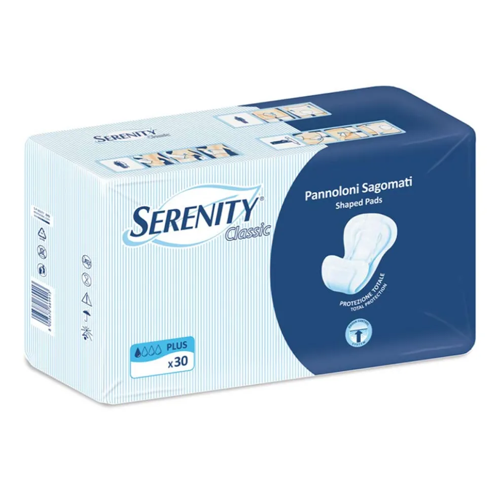 Serenity Classic Sagomato Plus Assorbente per Incontinenza, 30 Pezzi