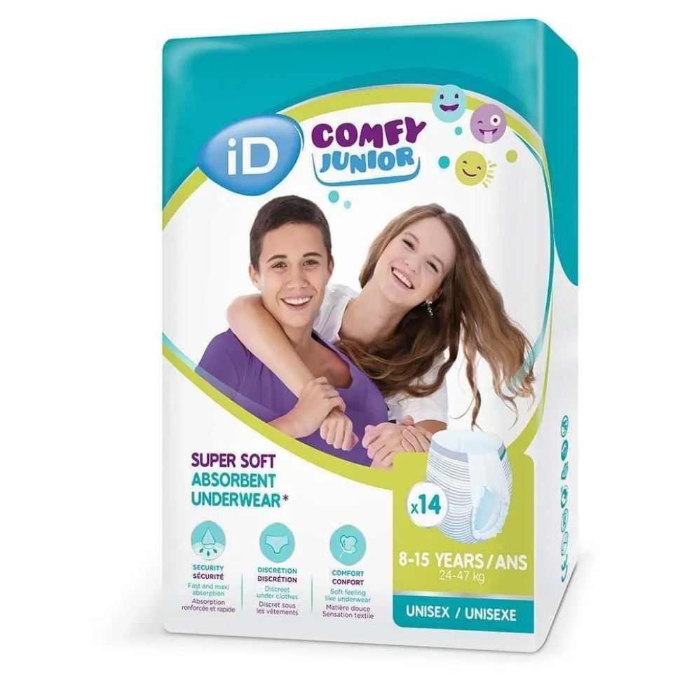Serenity iD Comfy Junior Pants - Mutandine assorbenti per perdite urinarie, 24-47 kg, 14 pezzi