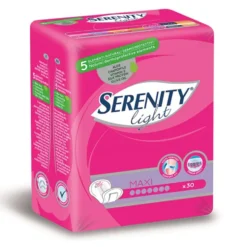 Serenity Light Lady Maxi - Assorbenti anatomici per l'incontinenza urinaria, 30 assorbenti