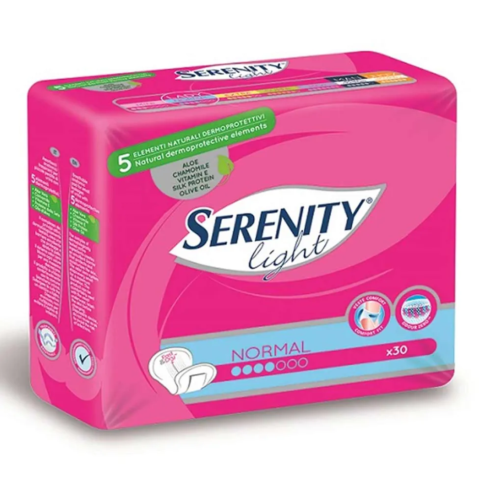 Serenity Light Lady Normal - Assorbente femminile per l'incontinenza leggera, 30 pezzi