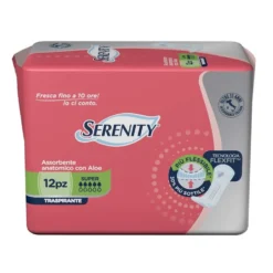 Serenity Light Lady Super FlexFit - Assorbente per l'incontinenza leggera con aloe, 12 pezzi