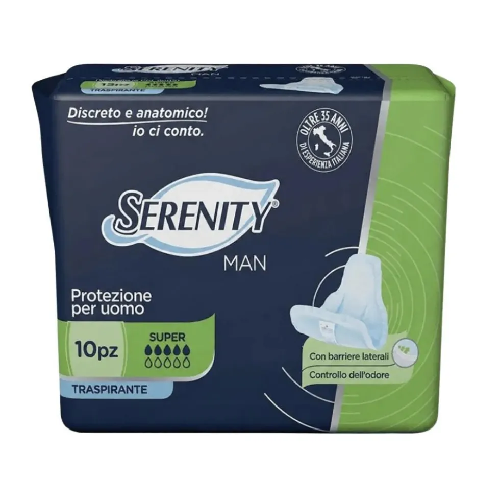 Serenity Light Men Super protezione maschile per le perdite di urina, 10 assorbenti