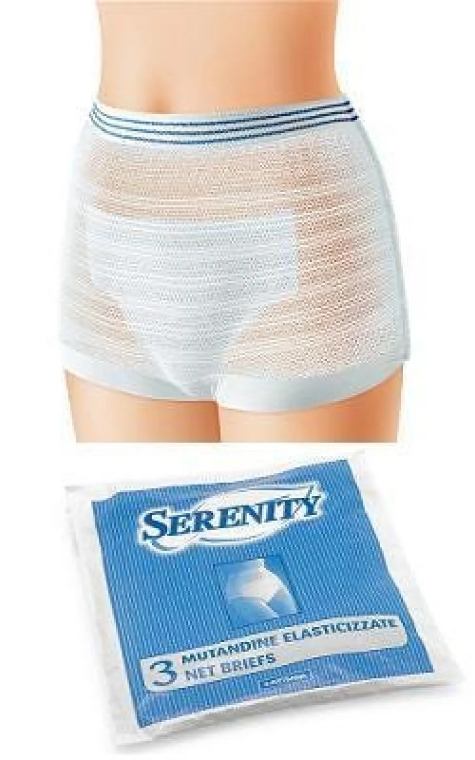 Serenity Mutandina a rete XXL - Slip elastico lavabile per il fissaggio dei pannoloni, 3 pezzi