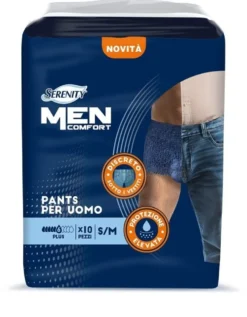 Serenity Pants Men Comfort - Pantaloni Serenity assorbenti sm per l'incontinenza maschile, 10 pezzi