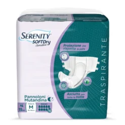 Serenity Softdry - Pannolone softdry maxi a mutandina per l'incontinenza, taglia M da 15 pezzi