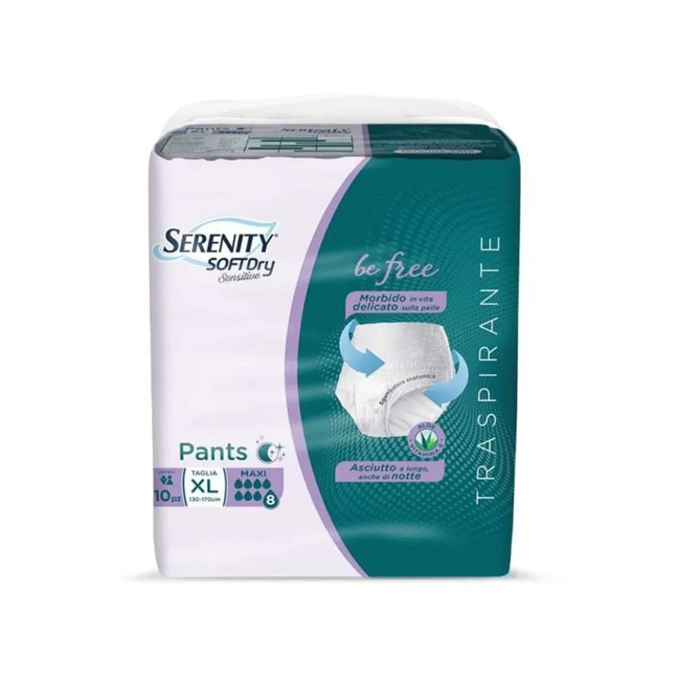 Serenity Soft Dry - Sensitive Be Free Pannoloni Pants Taglia XL Maxi, 10 pants