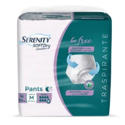 Serenity Soft Dry Sensitive Be Free - Pannoloni a mutandina per l'incontinenza M, 10 pezzi