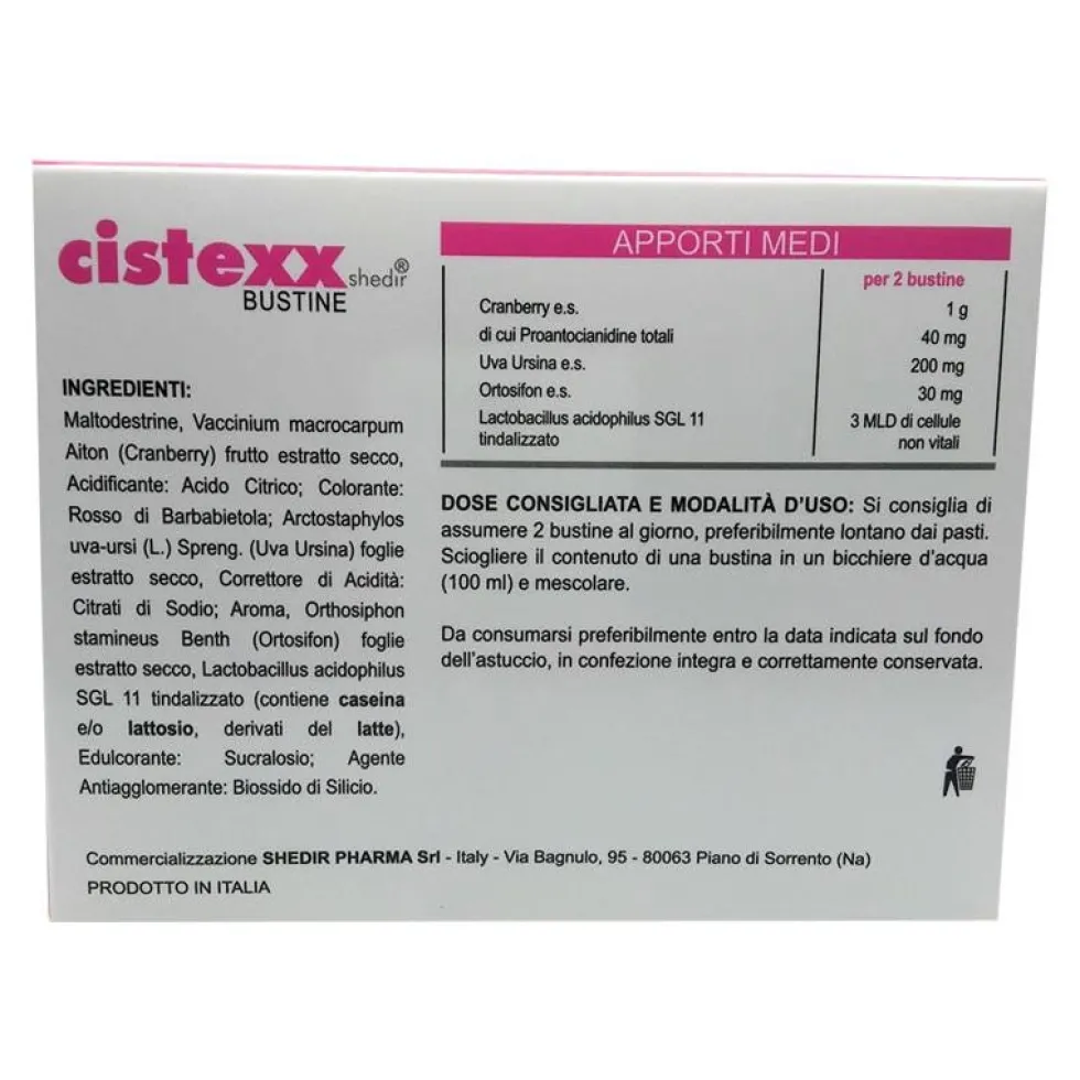 Shedir Pharma Cistexx Integratore Alimentare 14 Bustine Da 3,5 g