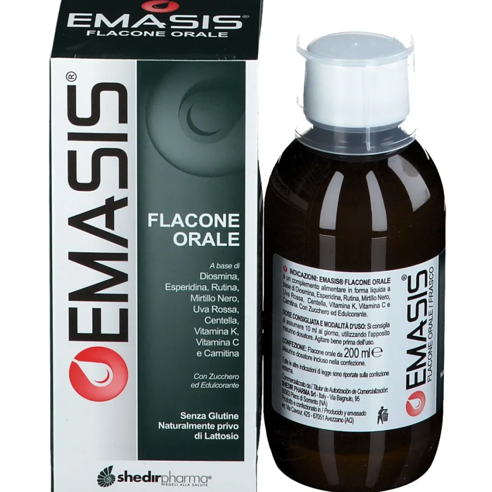 Shedir Pharma Emasis - Sciroppo Fragilità Capillare ed Epistassi, 200 ml