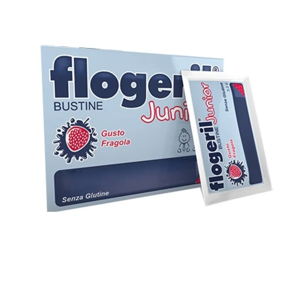 Shedir Pharma Flogeril Junior Gusto Fragola Integratore, 20 Bustine