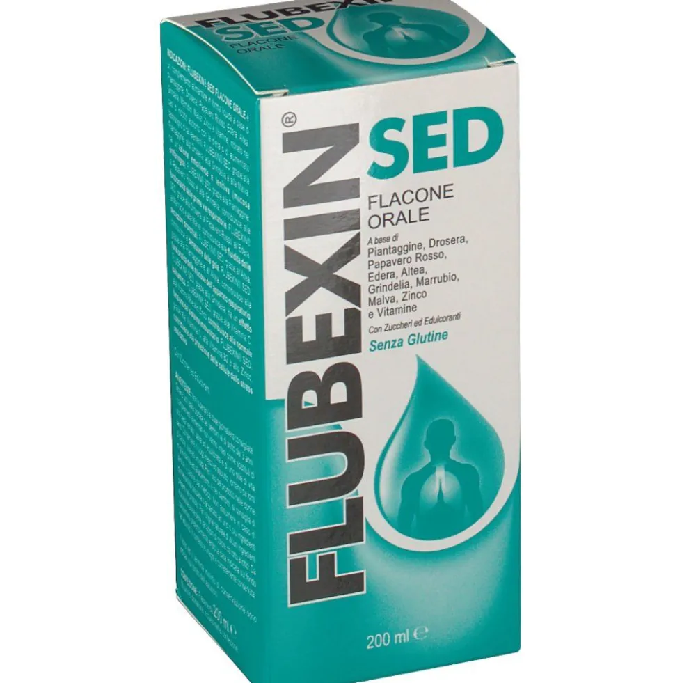 Shedir Pharma Flubexin Sed - integratore liquido Lenitivo per la gola e le vie respiratorie, 200 ml