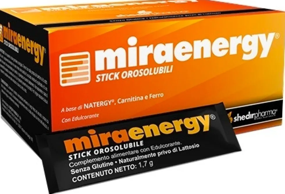 Shedir Pharma Miraenergy - Integratore Shedir Pharma con ferro per la stanchezza fisica, 20 stick