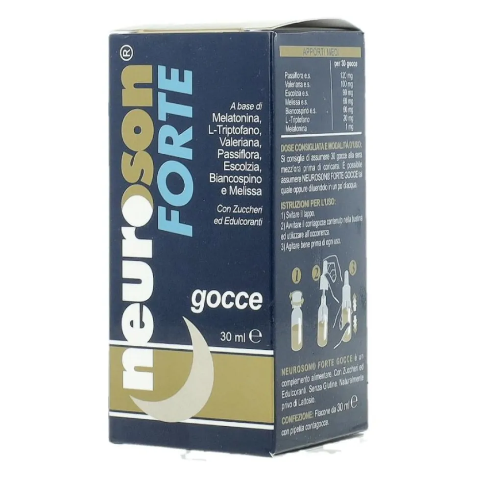 Shedir Pharma Neuroson Forte - Integratore in gocce per il riposo notturno, 30 ml