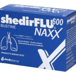 Shedir Pharma Shedirflu 600 Naxx - Integratore per le secrezioni bronchiali e la gola, 20 bustine