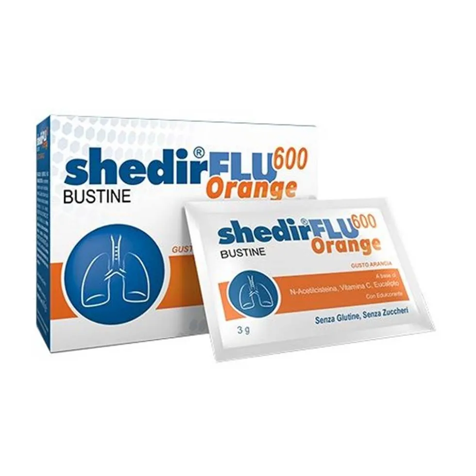 Shedir Pharma Shedirflu 600 Orange - integratore per le difese immunitarie, 20 bustine