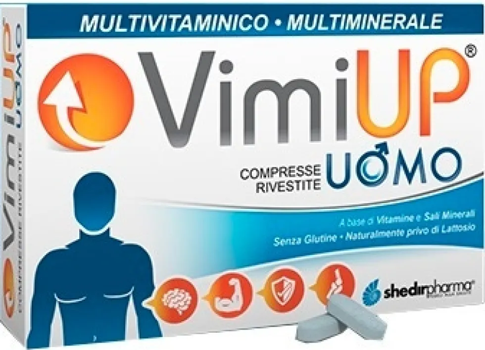 Shedir Pharma Vimi Up Uomo 30 compresse - Integratore multivitaminico per l'energia, 38,4 g