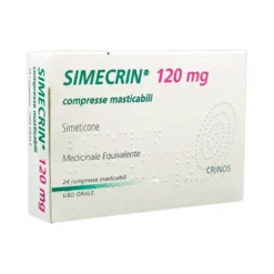 Simecrin 120mg Simeticone Trattamento Meteorismo e Aerofagia, 24 Compresse Masticabili