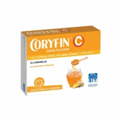 SIT Coryfin C Senza Zuccheri Miele Zenzero Integratore Vitamina C, 24 Caramelle