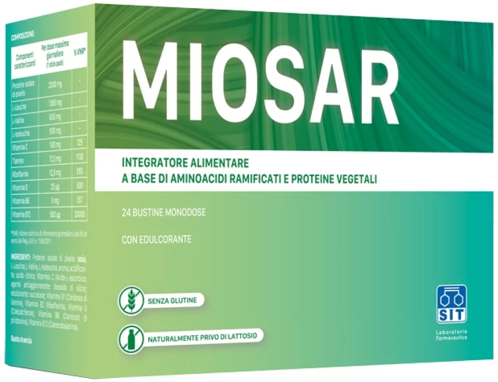 SIT Miosar - Integratore alimentare per la funzione muscolare, Miosar 24 bustine