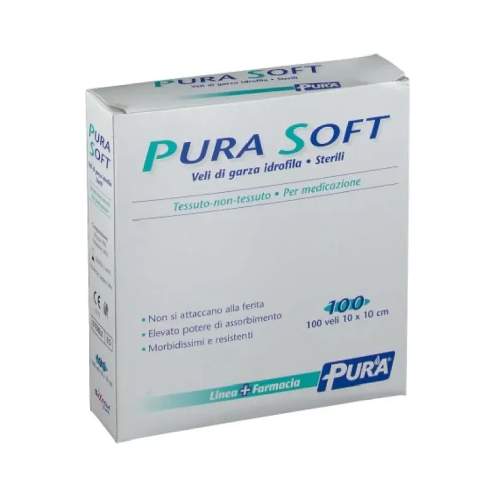 Sixtem Life Pura Soft - Veli di Garza Idrofila TNT 10x10cm, 100 veli