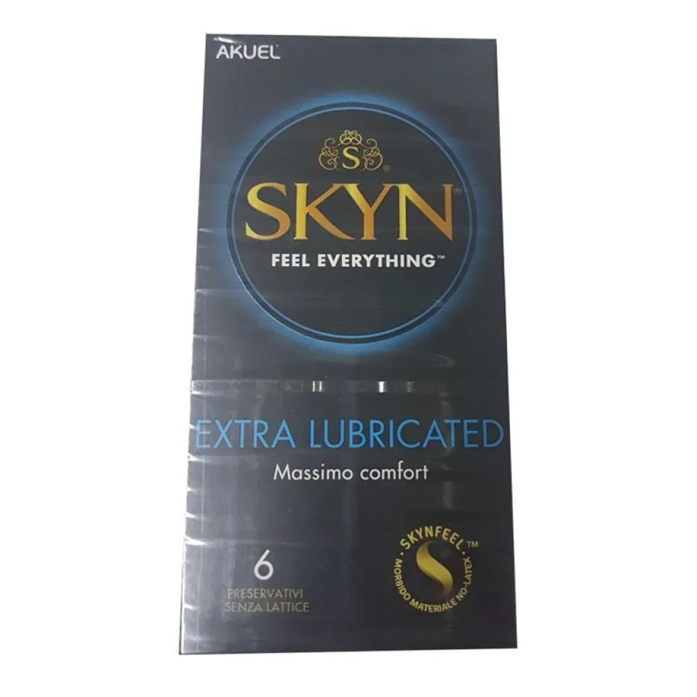 Skyn Feel Everything Extra Lubricated Profilattici Senza Lattice, 6 Pezzi