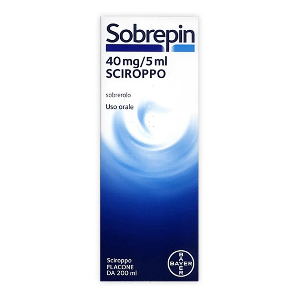 Sobrepin Sciroppo 40mg/5ml Sobrerolo Trattamento Affezioni Respiratorie con Ipersecrezione, 200ml