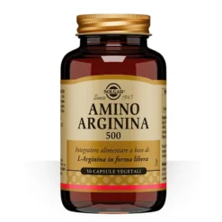Solgar Amino Arginina 500 - Integratore di L-arginina per la circolazione, 50 capsule vegetali