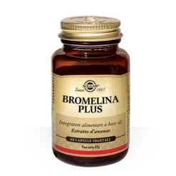 Solgar Bromelina Plus - Integratore alimentare per la digestione e il drenaggio, 60 capsule vegetali