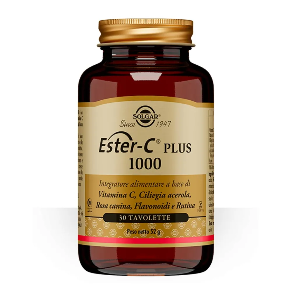 Solgar Ester-C Plus 1000 - Integratore di vitamina C per le difese immunitarie, 30 tavolette