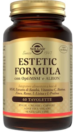 Solgar Estetic Formula Integratore alimentare per capelli pelle e unghie, 60 tavolette