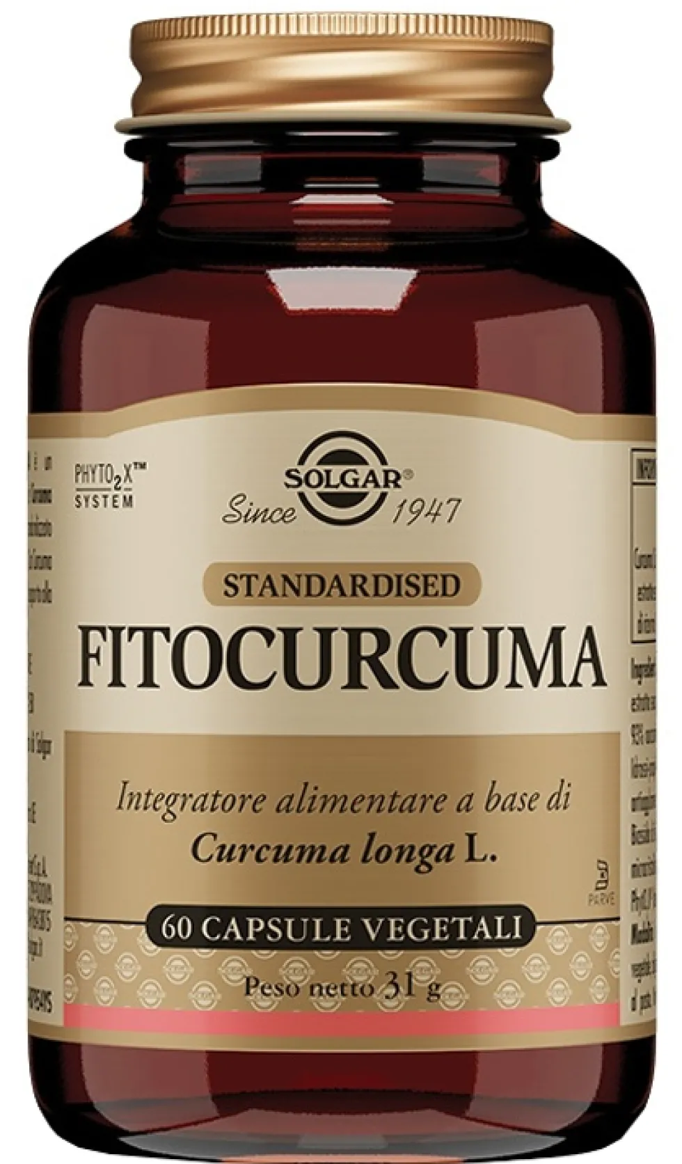 Solgar Fitocurcuma - Integratore alimentare ad azione antiossidante, 60 capsule vegetali
