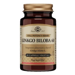 Solgar Ginkgo Biloba 60 - Integratore alimentare per memoria e microcircolo, 60 capsule vegetali