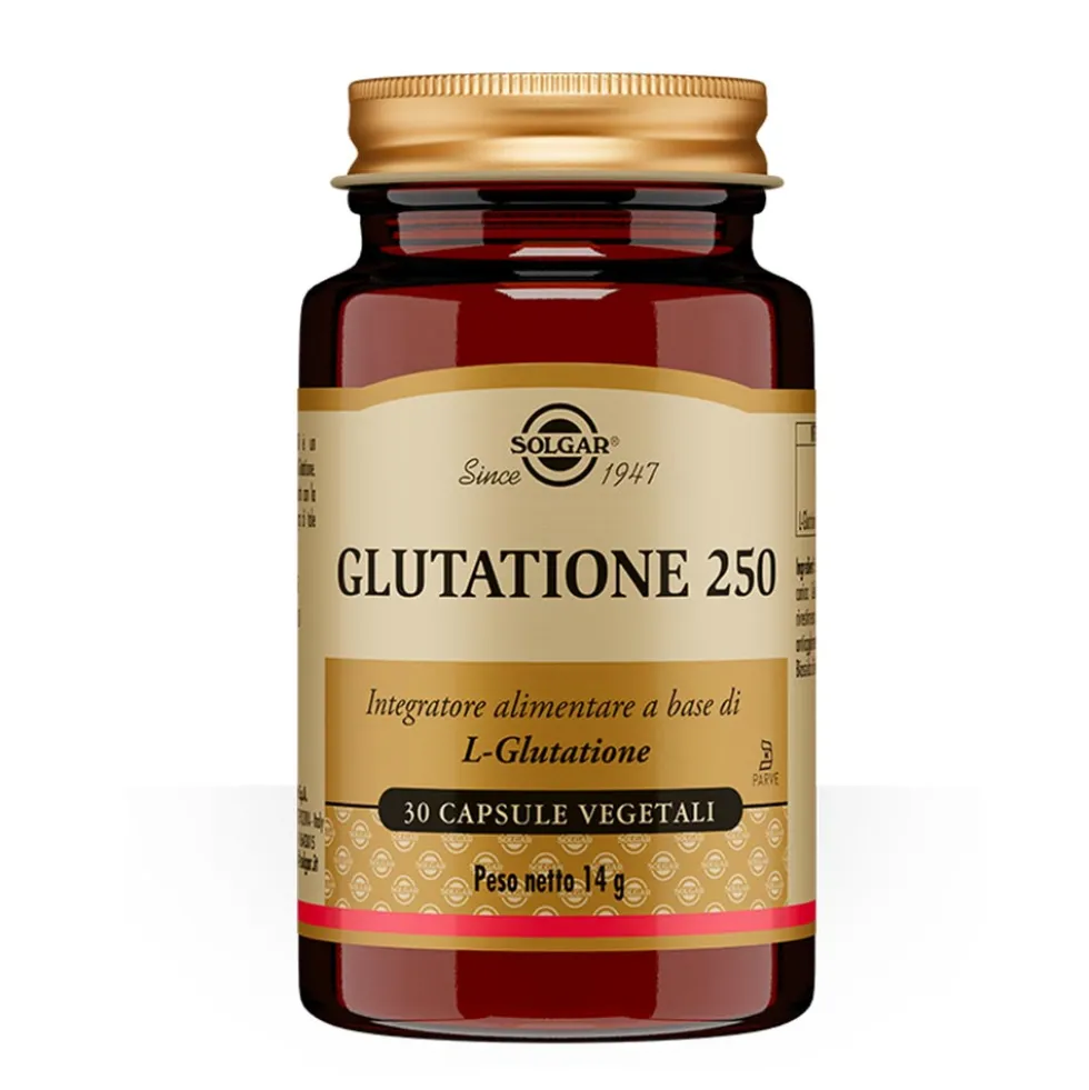 Solgar Glutatione 250 - Integratore alimentare antiossidante e depurativo, 30 capsule vegetali