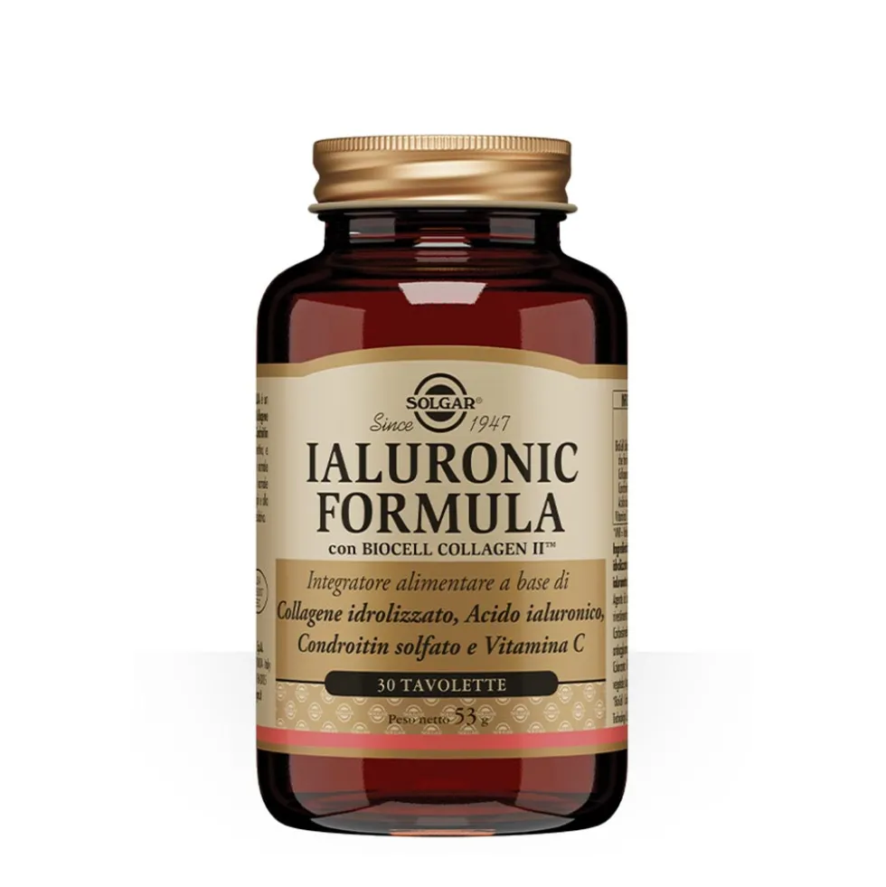 Solgar Ialuronic Formula - Integratore alimentare per la pelle e le articolazioni, 30 tavolette