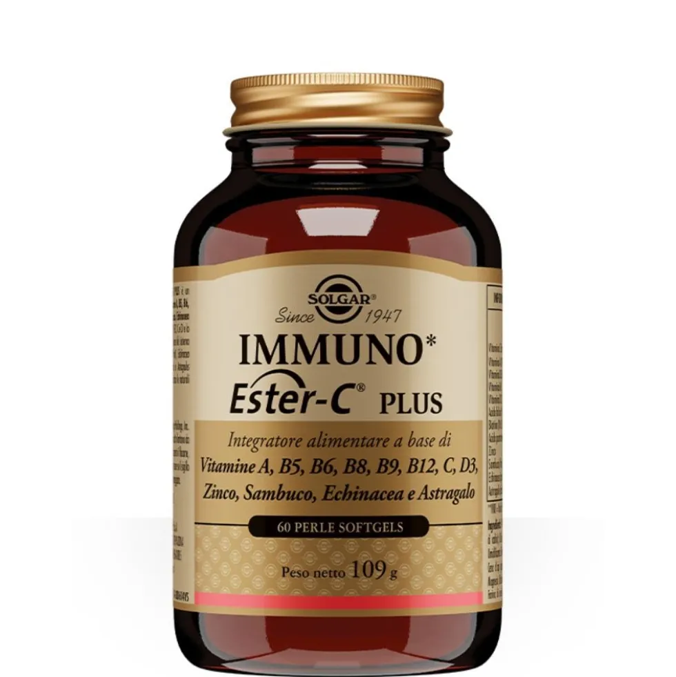 Solgar Immuno Ester-C Plus Integratore Sistema Immunitario e Metabolismo Energetico, 60 perle