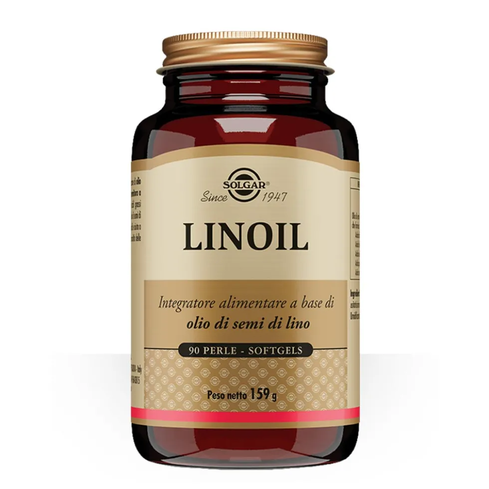 Solgar Linoil - Integratore di olio di semi di lino per il colesterolo, 90 perle