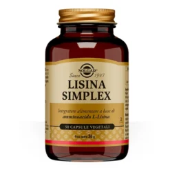 Solgar Lisina Simplex - Integratore alimentare ricostituente con L-lisina, 50 capsule vegetali