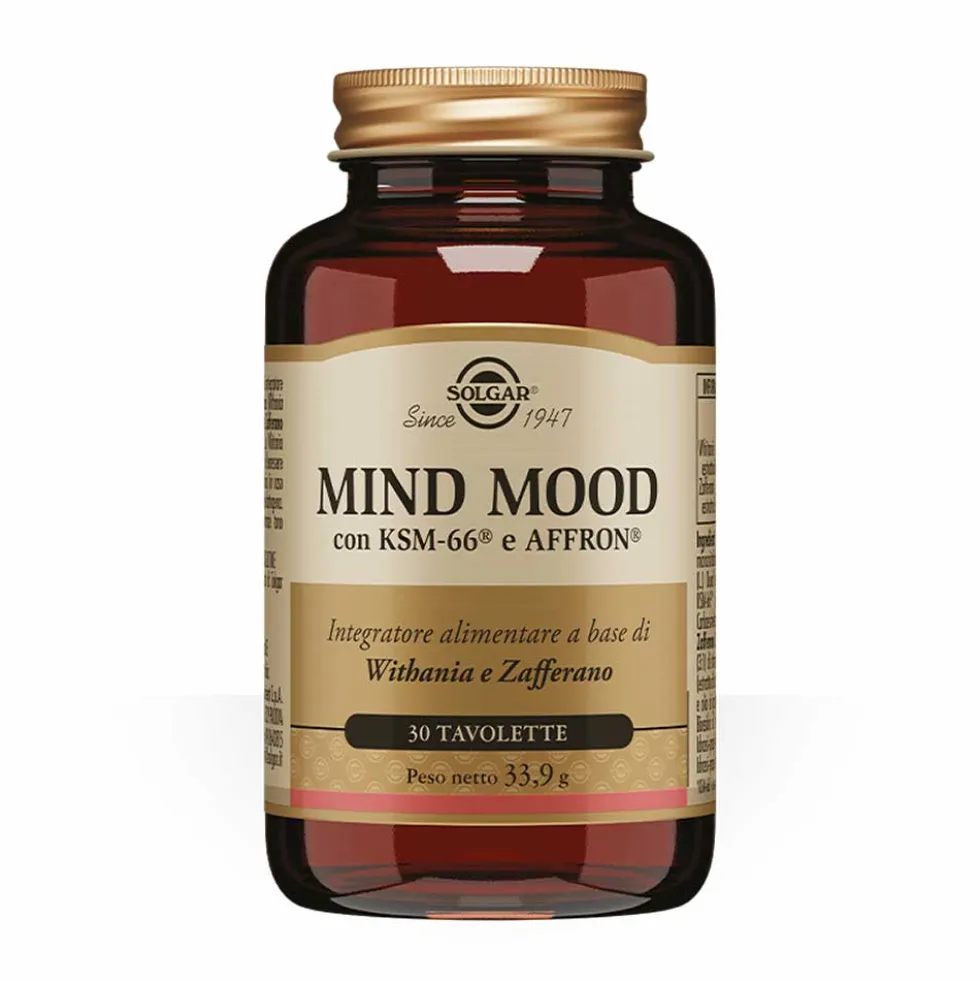 Solgar Mind Mood - Integratore alimentare per l'umore e il benessere mentale, 30 tavolette