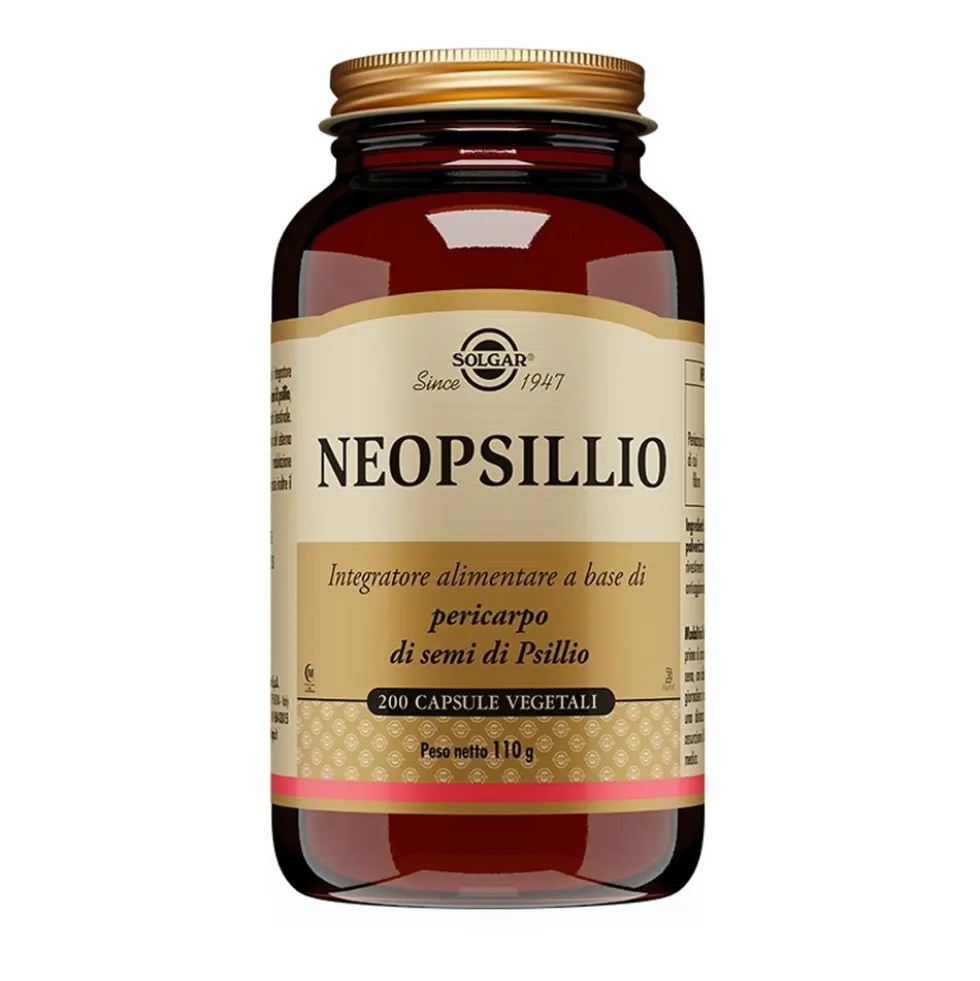 Solgar Neopsillio - Integratore alimentare per la regolarità intestinale, 200 capsule vegetali