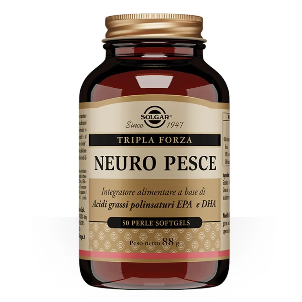 Solgar Neuro Pesce - Integratore di omega 3 per la funzione cerebrale e cardiaca, 50 perle