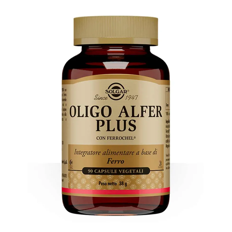 Solgar Oligo Alfer Plus Integratore di Ferro, 90 Capsule Vegetali
