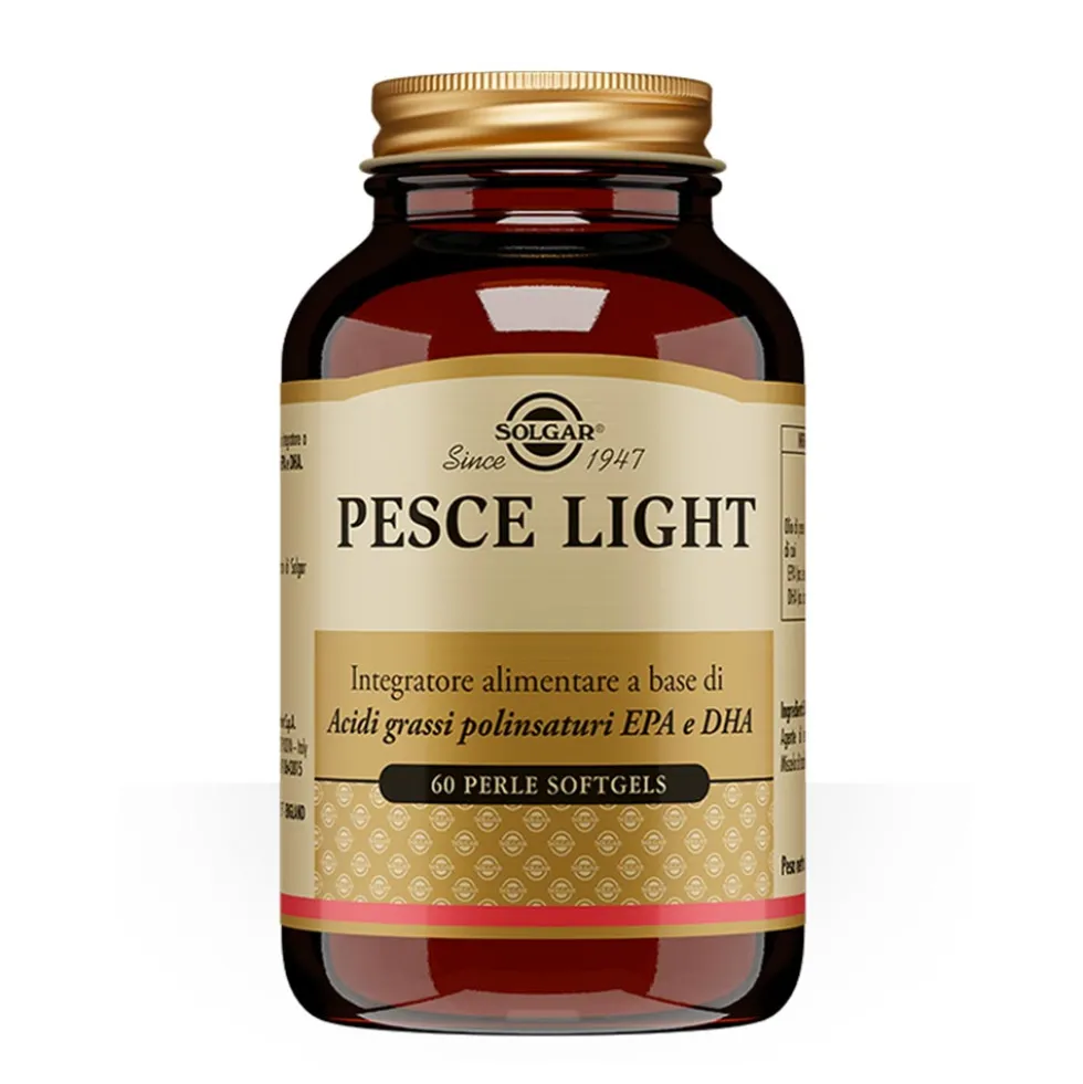 Solgar Pesce Light - Integratore alimentare di omega-3 per la funzione cardiaca, 60 perle softgel