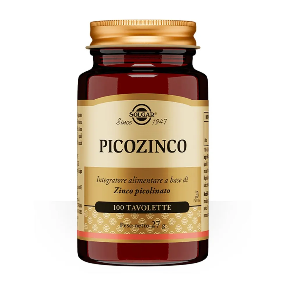 Solgar Picozinco - Integratore alimentare per pelle, ossa, capelli e unghie, 100 tavolette