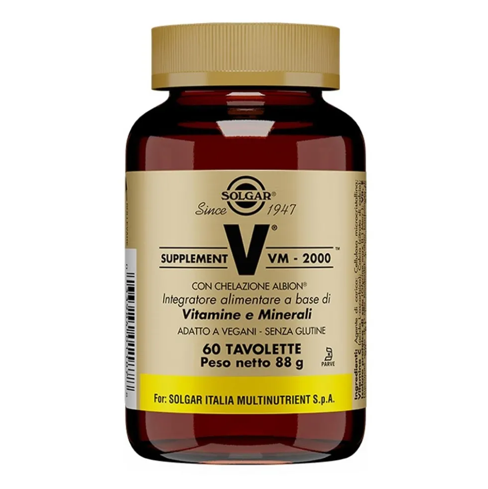 Solgar Supplement VM-2000 - Integratore multivitaminico per energia e benessere, 60 tavolette