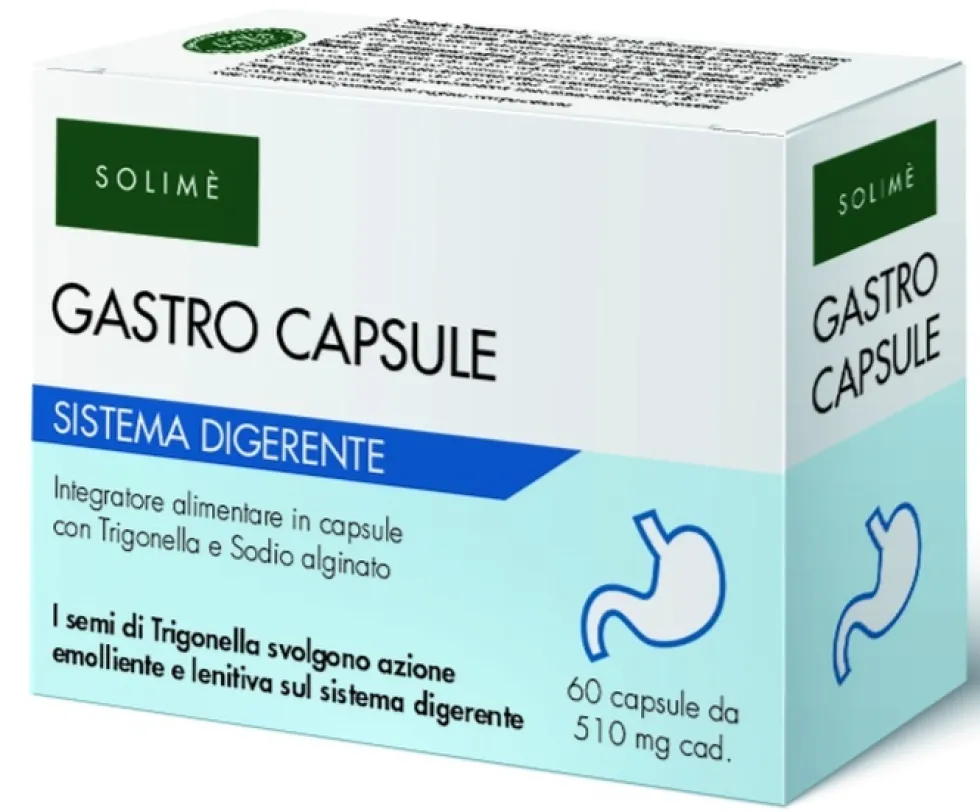 Solimè Gastro Capsule - Solime integratore per il sistema digerente, 60 capsule
