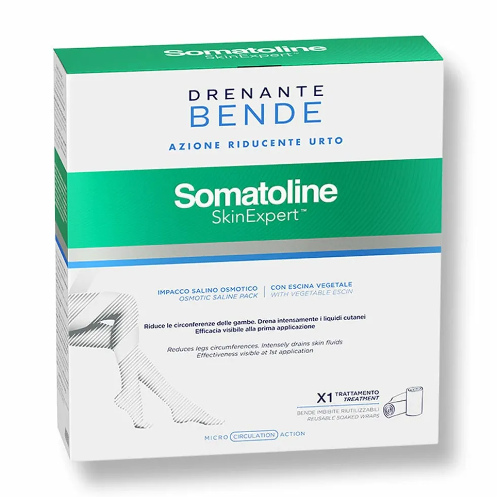 Somatoline Bende Drenanti - Trattamento urto riducente per il drenaggio dei liquidi, 2 bende